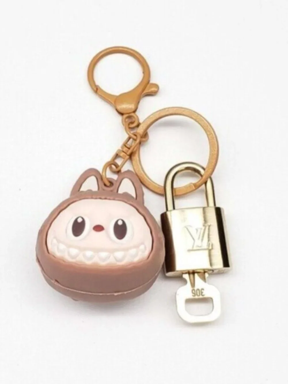 Louis Vuitton Gold Lock 🔑 Authentic LV Padlock + Bag Unbranded Labubu Charm